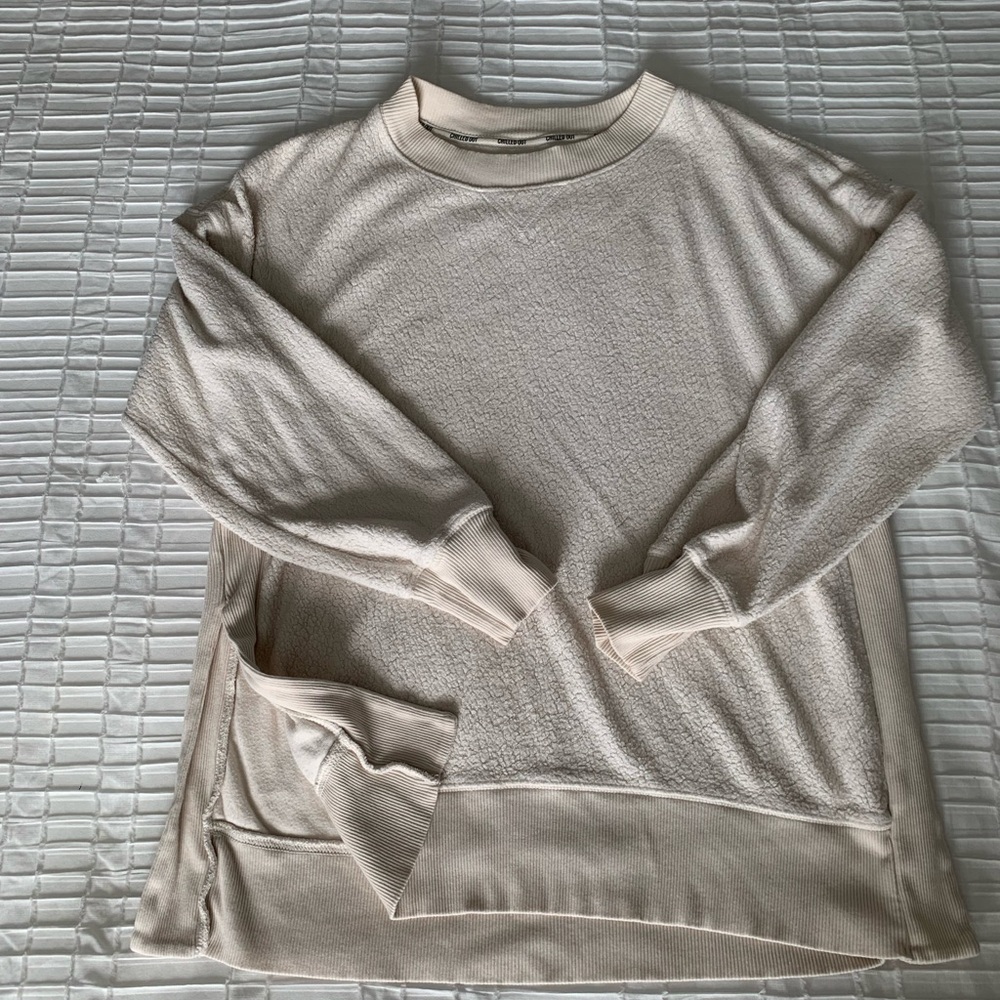 Men's Cream Crewneck Thermal Sweater